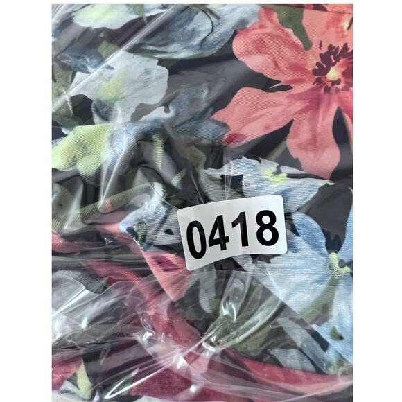 Drapers & Damons Jacket 3X Plus Navy Floral Denim Long Sleeve Button Up Preppy - Picture 9 of 12